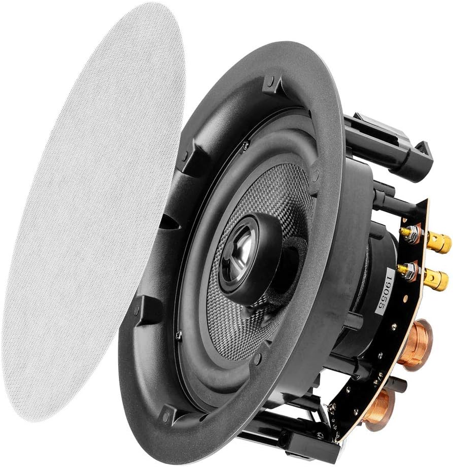 R51 5.25" In-Ceiling Speakers w/ 1/2" Silk Soft Dome Tweeter, Pair, Black Series