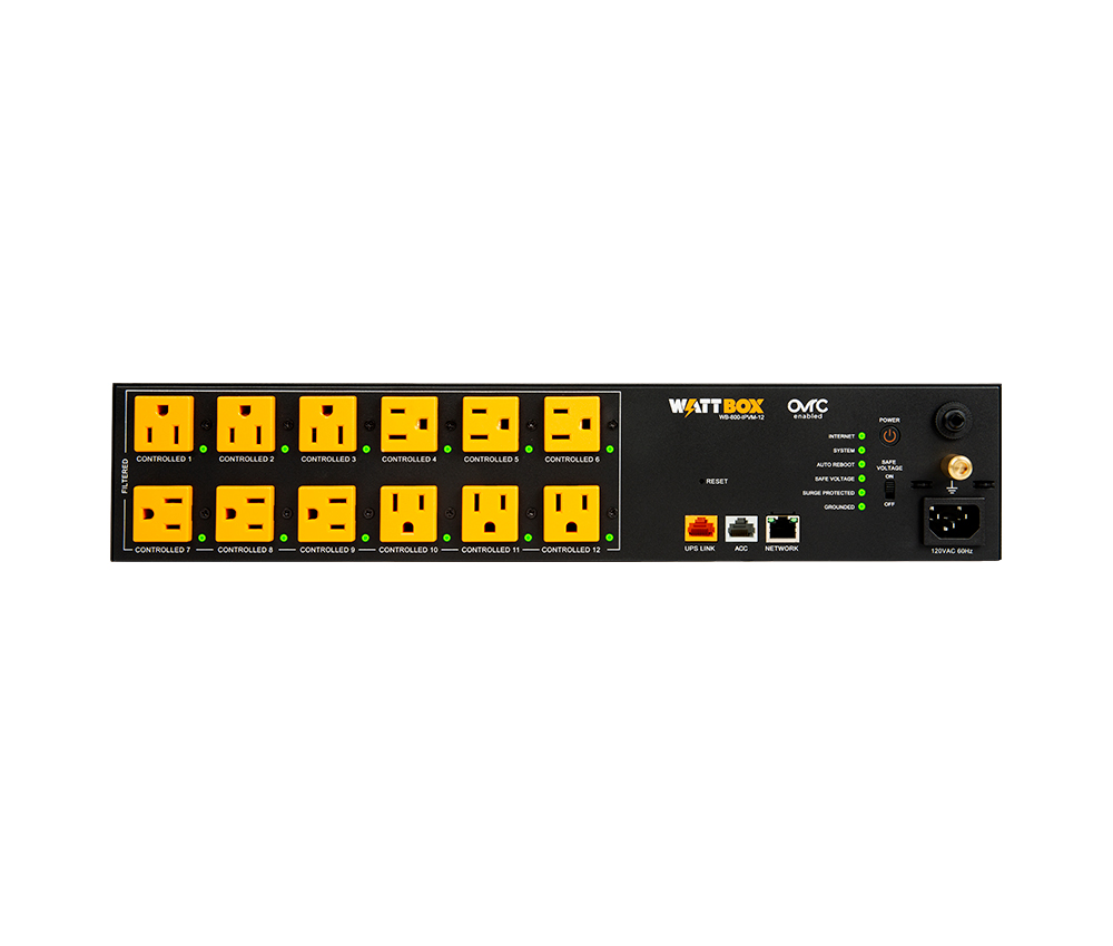 Wattbox 800 Series IP Power Conditioner|12 Individually Controlled & Metered Outlets, WB-800-IPVM-12