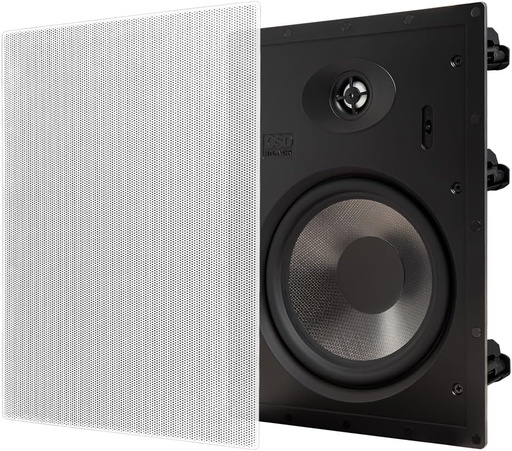 T83 8" In-Wall Speakers 1" Aluminum Dome Tweeter, 12dB Crossover & Contour Switch, Pair Black Series