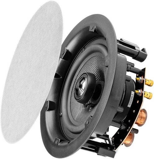 R51 5.25" In-Ceiling Speakers w/ 1/2" Silk Soft Dome Tweeter, Pair, Black Series