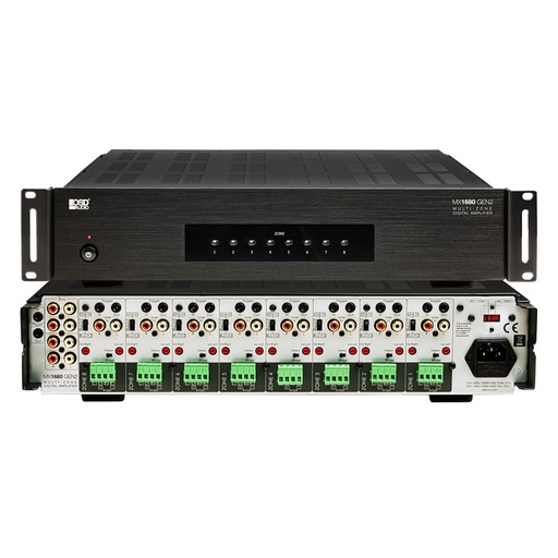 8 Zone 16-Channel 80W/ Channel Class D Digital Power Amplifier (OSD MX1680)